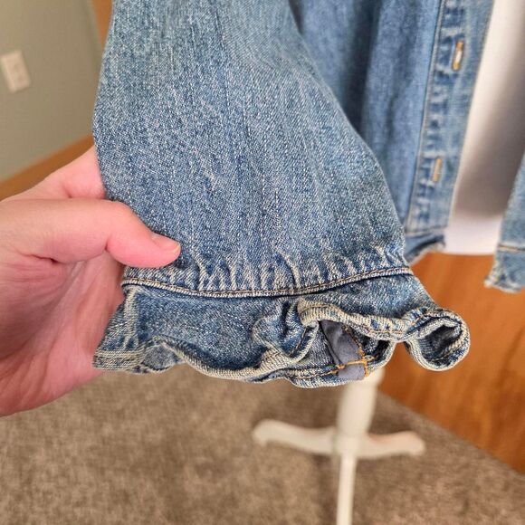 vintage y2k Christopher and banks ruffle Jean jacket - Picture 3 of 5